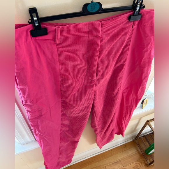 SHEIN HARRY STYLES-esque Hot Pink/ Pink Plus High Waist Corduroy Wide Leg Pants - Picture 3 of 6